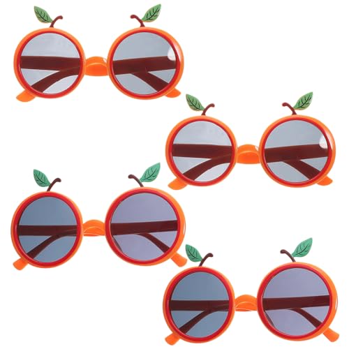 Amosfun 4 Stück Gläser in oranger Form Hawaiianische Brille Ananas-Sonnenbrille das Geschenk Geschenke hawaiianische Fotorequisite dekorative Partygläser tragbar Partybedarf kleine Gläser von Amosfun