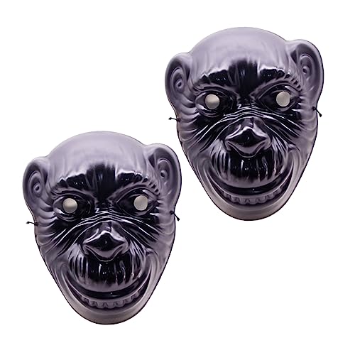 Amosfun 4 Stück Gorilla-Maske Kostüm Prop Neuheit Halloween-Masken Halloweenkostüm Tiermasken tierische Gesichtsmaske Kostüme für Erwachsene Halloween-Cosplay-Affenmaske Kleidung Haube PVC von Amosfun