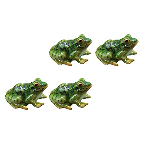 Amosfun 4 Stück Mikro Landschaftssimulation Frosch Ornament Frosch Dekorationen Lustige Statue Gefälschter Frosch Kleine Froschfiguren Frosch Bob Winzige Frösche Frosch Gartenfiguren Set von Amosfun