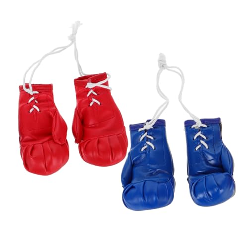 Amosfun 4 Stück Mini - -Boxhandschuhe Miniatur-Stanzhandschuhe-Ornament Box-Schlüsselanhänger Boxhandschuhe-Anhänger-Schlüsselanhänger boxhandschuhe Boxspielzeug Boxzubehör PVC von Amosfun