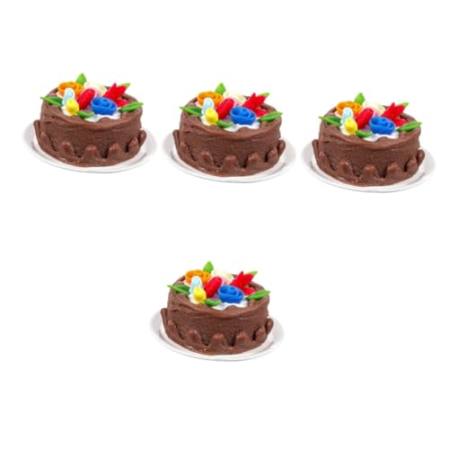 Amosfun 4 Stück Mini-Cupcakes hochzeitsdeko hochzeits Dekoration so tun, als würden sie Essen Spielzeug Spielen Miniatur-Puppenhaus-Spielessen künstlicher Kuchen Vintage-Spielzeug Jahrgang von Amosfun