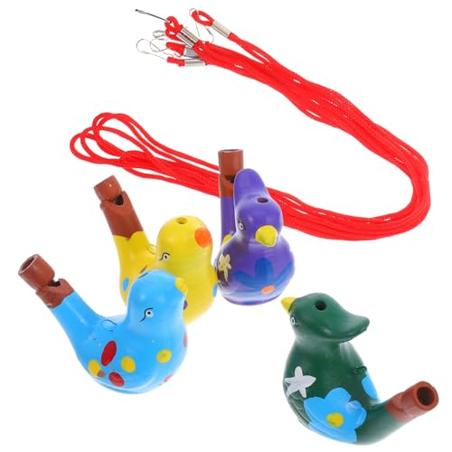 Amosfun 4 Stück Teiliges Bunte Keramik Vogelpfeifen Partyzubehör Cartoon Pfeifen Robust und Sicher als Party Mitgebsel und für Vogel Sammler von Amosfun