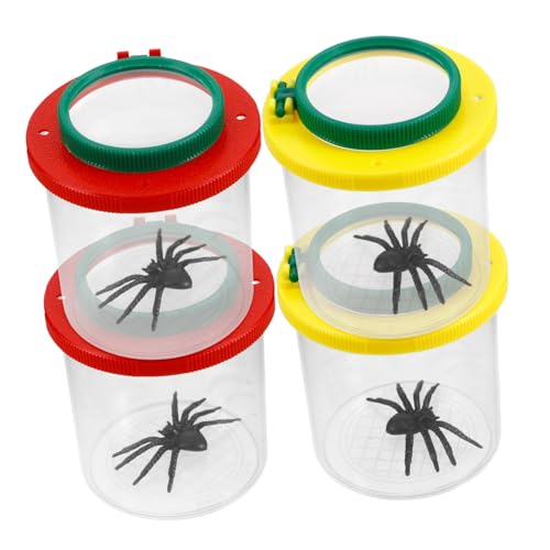 Amosfun 4 Stück Teiliges Insektenbeobachtungsset mit Lupenglas für Einfaches Fanggerät Klare Vergrößerung für Naturerkundung und Spielerisches Lernen im Garten von Amosfun
