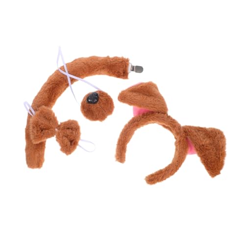 Amosfun 4 Stück Tierkopfschmuck Set mädchen stirnbänder Ohr Haarband Party-Stirnbänder Cosplay Welpen -Ohrhaarband Cartoon-Tierkopfschmuck Tierohren-Stirnbänder für Frauen Stoff von Amosfun