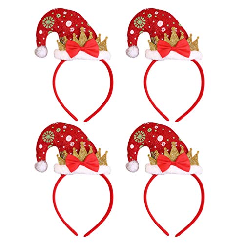 Amosfun 4 Stück Weihnachts-Stirnbänder lustige Haarreifen Kopfschmuck Kopfbedeckung Partyzubehör für Bankett Festival Neujahr Dekorationen von Amosfun