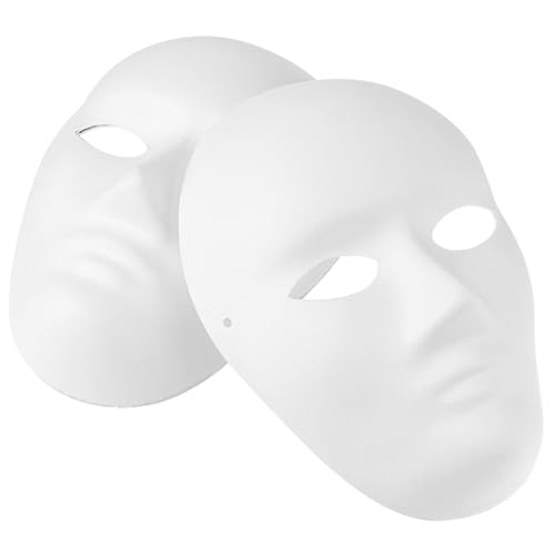 Amosfun 4 Stück Weiße Vollmaske Karneval-party-maske Cosplay-maskerade-maske Weiße Bastelmasken Bemalbare Abschlussballmaske Weiße Maskerademaske Handbemalte Pack Papier Kind Halloween von Amosfun