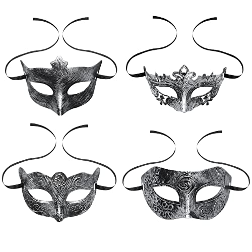 Amosfun 4 stücke Maskerade Maske Vintage Griechisch Römische Maske Venezianische Partei Maske Halloween Cosplay Maske Herren Frauen von Amosfun
