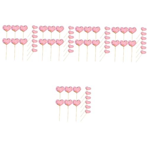 Amosfun 5 Sätze Kucheneinsätze Zum Muttertag Einzelne Cupcake Boxen Cupcake Topper Kuchendekorationen „Happy Birthday“ „Happy Birthday“ Schild Kuchendekorationsset 48 Stück * 5 von Amosfun
