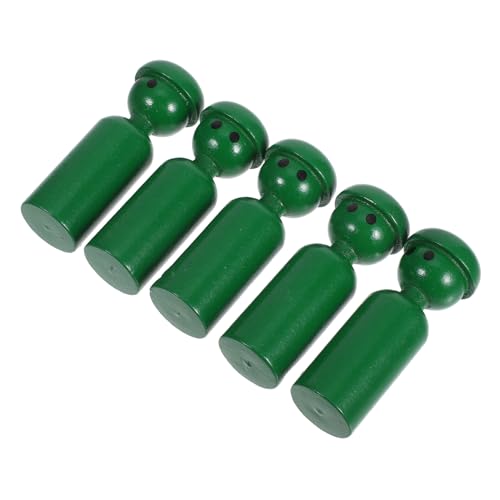 Amosfun 5 Stück Holzpuppenspielzeug -Stöpselpuppen Cartoon-Lernspielzeug Steckpuppen für Kleinkinder Holzpegpuppe mit Hut vorgeben Spielfiguren Lernspielzeug aus Holz Grün Amosfun 5 Stück Holzpuppenspielzeug -Stöpselpuppen Cartoon-Lernspielzeug Steckpuppen für Kleinkinder Holzpegpuppe mit Hut vorgeben Spielfiguren Lernspielzeug aus Holz Grün von Amosfun