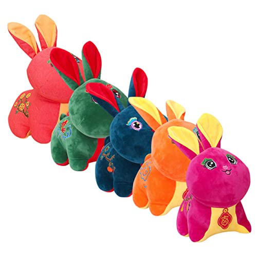 Amosfun 5 Stück Kuscheltier Kaninchen Teiliges Plüschspielzeug Niedliche Tierfigur für Dekoration im Zuhause von Amosfun