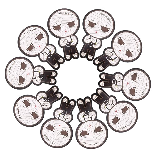Amosfun 50 Stück Halloween-Lollipop-dekorationspapierkarten Süßigkeiten-geschenkpapierhalter Für Verlobungsfeiern Entzückende Süßigkeiten-verpackungskarten „mumien-Laterne“ von Amosfun