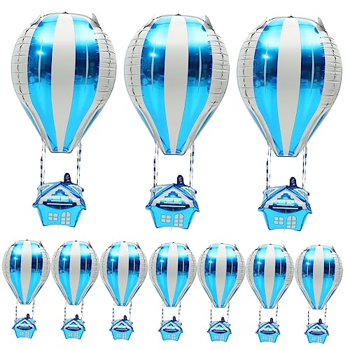 Amosfun 50 Stück Heißluftballon Luftballons Heliumtanks für Ballons 200 Ballons Ballon-Party-Dekor Ornament Hochzeitsdekorationen Szene-Ballons-Dekoration Folienballon Weihnachten Flugzeug von Amosfun