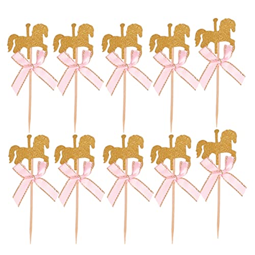 Amosfun 50 Stück Karussell Pferd Kuchen Picks Hübsche Cupcake Toppers Einzigartige Kuchendekoration von Amosfun