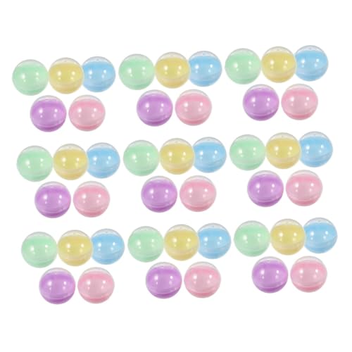 Amosfun 50 Stück Teiliges Halbtransparente Macaron Farbene Runde Kunststoffkapseln für Verkaufsautomaten DIY Spielzeugkapseln Partydekorationen und Überraschungscontainer von Amosfun