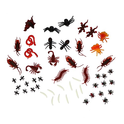 Amosfun 50-teiliges Set Simuliertes Insektenspielzeug Halloween-streich-Requisiten Süßes Oder Saures Spielzeug Plastik Halloween-streichspielzeug Halloween-Simulation Insekt PVC von Amosfun