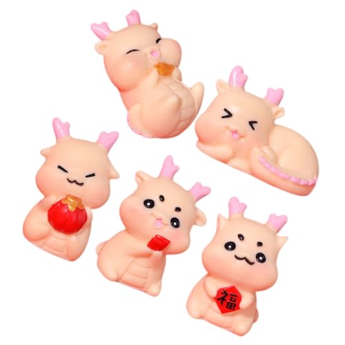 Amosfun 5St Mikrolandschaftsornament Mini-Fidget-Spielzeuge Panda-Plüsch Drachendekor Drachen gartendeko Niedliche Drachen Dekoration Gartendekorationen Mini-Drachenfiguren aus Kunstharz von Amosfun