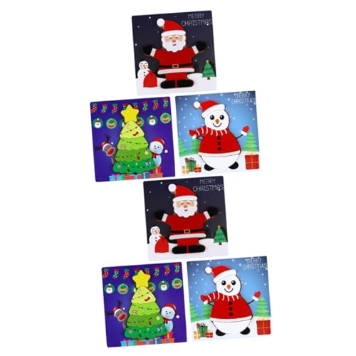 Amosfun 6 Sätze Puzzle Spielset Für Kinder Spielzeug Dekompressionsrätsel Karikatur Baby Hölzern Weihnachtsbaum von Amosfun