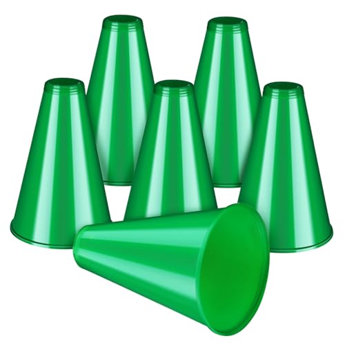 Amosfun 6 Stück Kunststoff Cheer Megaphone in Dunkelgrün Leichtes Langlebiges Partyhörner für Sportveranstaltungen Vielseitig Einsetzbar bei Wettbewerben und Feiern von Amosfun