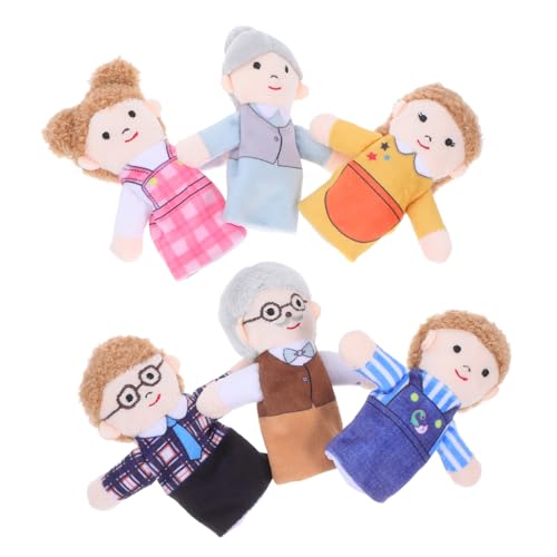 Amosfun 6 Stück Teiliges Plüsch Fingerpuppen für Familie Handpuppen zum Rollenspiel und Geschichtenerzählen Weiche Kuscheltiere für Vorschule Fördert Sprachentwicklung und Familienbindung von Amosfun
