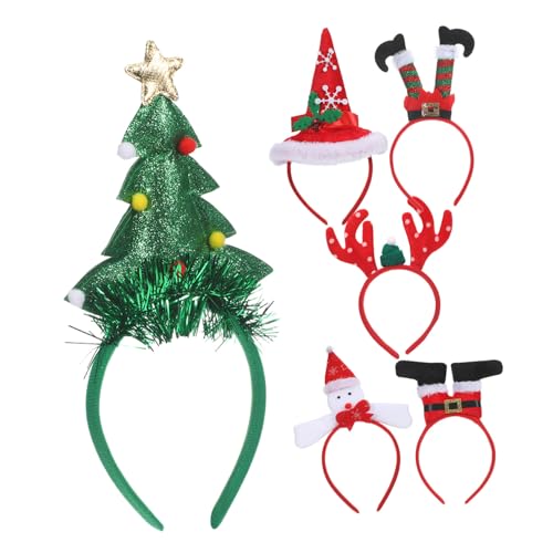 Amosfun 6 Stück Teiliges Weihnachts Haarreif mit Rentiergeweih Festliche Party Haaraccessoires für Erwachsene und Bequemes Kostümzubehör für Weihnachtsfeiern und Familientreffen von Amosfun