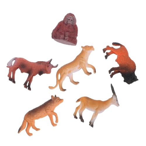 Amosfun Afrikanische Wildtiermodelle 6-teiliges Kunstharz-tierfiguren Nutztierspielzeug Kreatives Ornamentset von Amosfun