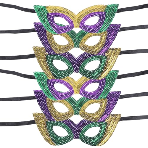 Amosfun Maskerade Set 6-tlg. Karneval Cosplay Vintage Halb Damen Mardi Gras Party Zubehör von Amosfun