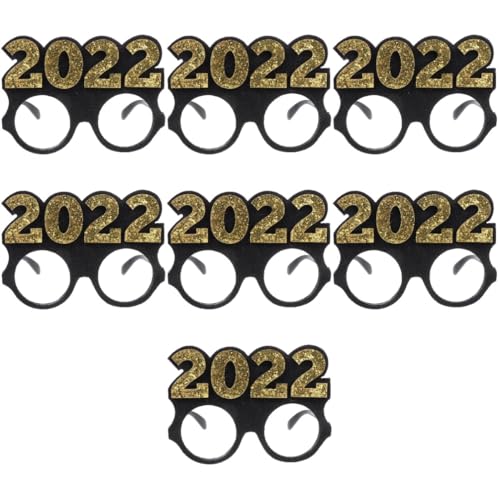 Amosfun 7 Stk 2022 Digitale Brille Frohes Neues Jahr Brillen 2022 Verkleidungsglas Glänzende Zahlenbrille Frohes Neues Jahr Foto Stütze 2022 Partybrillen Nicht Gewebt Handy Neujahrspapier von Amosfun