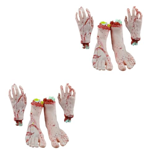 Amosfun 8 STK Menschliche Teile Hände Stütze Halloween-Requisiten Streich-Requisite Halloween-körperteile Bilden Erdfarben von Amosfun