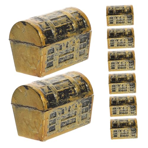 Amosfun 8 Stück Teiliges Mini Schatztruhe Vintage Piraten Schmuckbox aus Kunststoff Kompakte Aufbewahrung für Schmuck und Kleinteile als Party Deko Halloween und Geburtstagsgeschenk von Amosfun