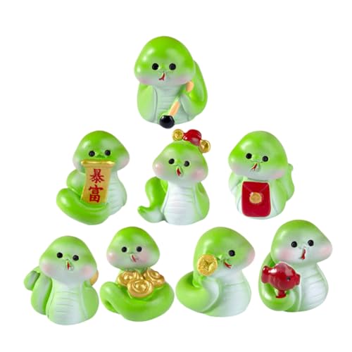 Amosfun 8 Stück Teiliges Mini Schlangenfiguren aus Resin Realistische DIY Mikro Landschaft Deko Kleine Schlangen Ornamente für Schreibtisch Auto und Garten Vielseitige Miniatur von Amosfun