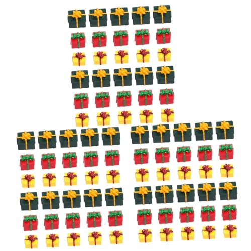 Amosfun 90 STK Geschenkbox Aus Harz Weihnachtshandwerk Statuen Spielzeuge Mit Folie Umwickeltes Ornament Weihnachtsdeko Zum Kleine Geschenkboxen Als Ornamente Mini-weihnachtsgeschenkbox von Amosfun