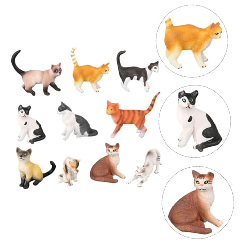 Amosfun Adorable Teiliges Miniatur Katzenmodelle Realistische Katzenfiguren Detailreiche Dekoration für Kinderzimmer Garten und Wohnbereich Fördert Fantasie und Lernen von Amosfun