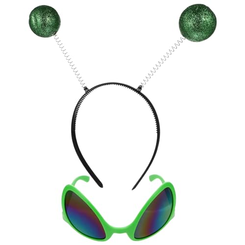 Amosfun Alien-Kostüm-Brille mit Martian-Antennen-Kopfband, Regenbogenfarben, Alien-Sonnenbrille, Boppers für Halloween, Weihnachten, Party, Erwachsene und Kinder, 2 Stück Amosfun Alien-Kostüm-Brille mit Martian-Antennen-Kopfband, Regenbogenfarben, Alien-Sonnenbrille, Boppers für Halloween, Weihnachten, Party, Erwachsene und Kinder, 2 Stück von Amosfun