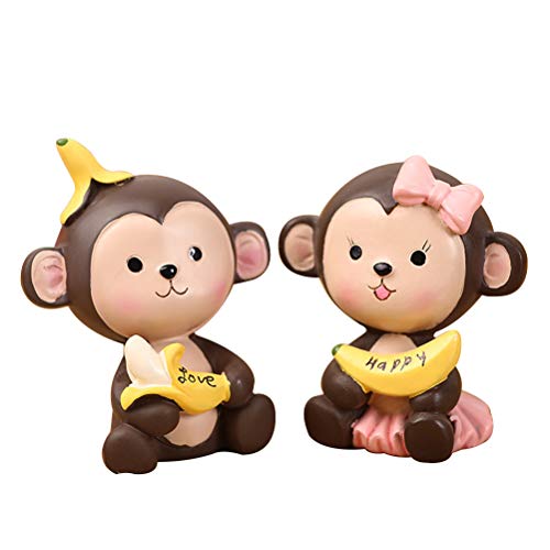 Amosfun Creative Cute Affe Cake Topper Car Armaturenbrett Dekoration Home Office Ornaments 2 Stück von Amosfun