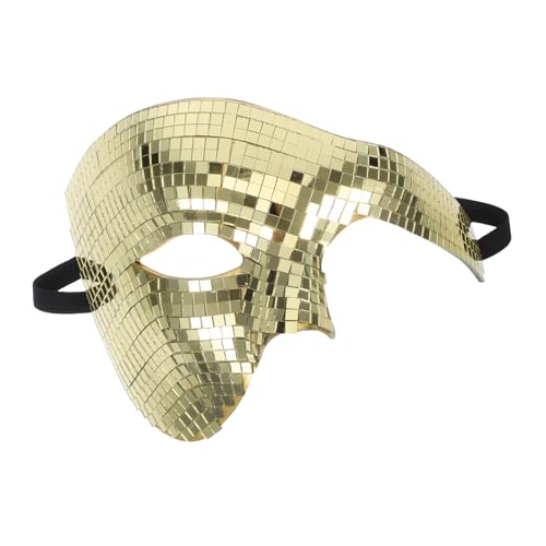 Amosfun Disco Halbgesichts Gold mit Spiegelnder Oberfläche Glitzerndes Karneval Ball Masquerade Accessoire Leichter Cosplay für Halloween Club Geburtstag und Dj Party Amosfun Disco Halbgesichts Gold mit Spiegelnder Oberfläche Glitzerndes Karneval Ball Masquerade Accessoire Leichter Cosplay für Halloween Club Geburtstag und Dj Party von Amosfun