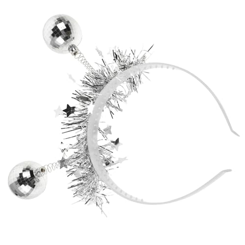 Amosfun Disco Kugel Haarreif Glitzer Kostümaccessoire für Damen und Herren Bequemer Sitz für Halloween Mottoparty Cosplay und Partys Auffälliges Disco Party Zubehör von Amosfun