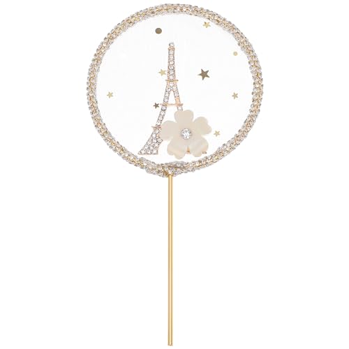 Amosfun Eiffelturm Cake Topper Strass Kuchen Picks für Hochzeit Geburtstag Valentinstag Party (golden) von Amosfun