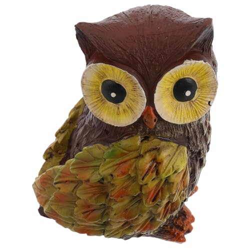 Amosfun Eulenverzierung Eulenfigur kleine Eulenstatue Cartoon-Eulen- Mini-Eulenstatue Miniaturfiguren Miniatur-Gartenstatuen Eulenstatue kleine Skulptur Bonsai-Miniaturen Harz von Amosfun