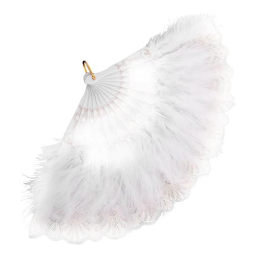 Amosfun Faltfächer aus Federn für Damen Eleganter Handgefertigter Brautfächer im Vintage für Hochzeiten Balls und Abendpartys Luxuriöse Dekoration für Besondere Anlässe Amosfun Faltfächer aus Federn für Damen Eleganter Handgefertigter Brautfächer im Vintage für Hochzeiten Balls und Abendpartys Luxuriöse Dekoration für Besondere Anlässe von Amosfun