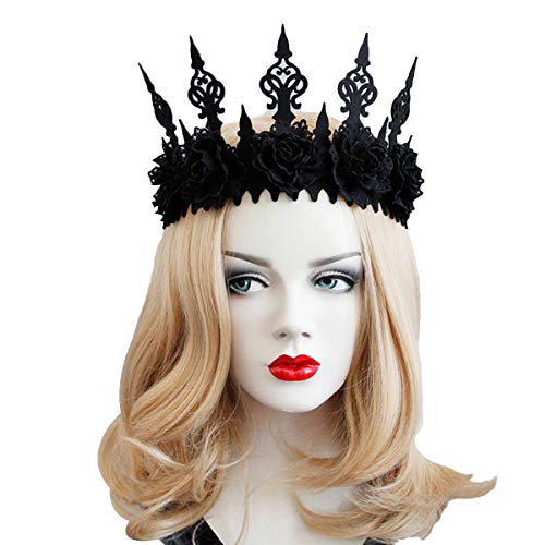 Amosfun Gothic Girlande Krone Stirnband Tanzparty Kopfschmuck Frauen Halloween Maskerade Dekoration Haarschmuck (schwarz) von Amosfun