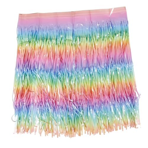 Amosfun Tischrock aus Kunststoff Glitzernde Pailletten Rechteckiger Tischrock für Partys Babypartys Hochzeiten 75X275cm Farbverlaufend Leicht zu Reinigen von Amosfun
