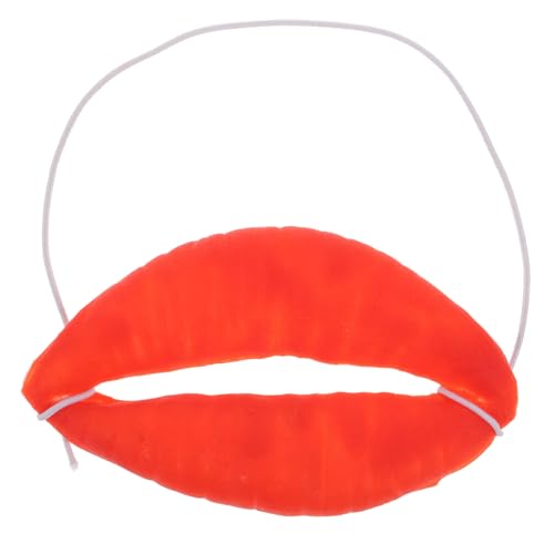 Amosfun Große Rote Lippen für Erwachsene Karneval Clowns Cosplay Kopfschmuck (Rot) von Amosfun