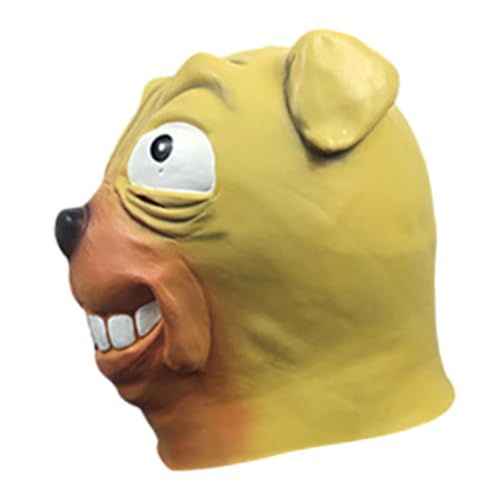 Amosfun Halloween-Maske Bulldoggenmaske Realistische Hundemasken Vollkopfmaske Aus Kostümmaske Hundekopfkostüm Vollkopf-tiermasken Karnevalstiermaske Emulsion Mann Haube von Amosfun