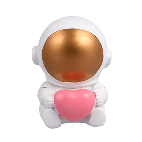 Amosfun Harz Astronauten Figur Spielzeug Herz Astronauten Kuchen Topper Spaceman Desktop Ornamente Astronauten Party Auto Armaturenbrett Dekoration von Amosfun
