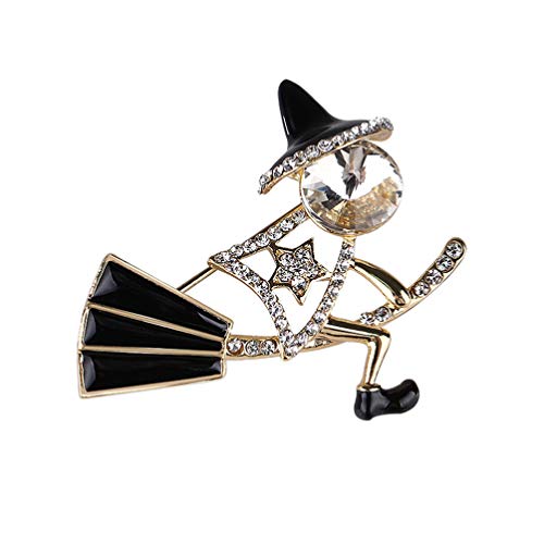 Amosfun Hexen-Brosche, Anstecknadel, Emaille, Schmuck für Halloween, Party, Geschenk, Damen, Herren, Jacke, Tasche, Schwarz Amosfun Hexen-Brosche, Anstecknadel, Emaille, Schmuck für Halloween, Party, Geschenk, Damen, Herren, Jacke, Tasche, Schwarz von Amosfun
