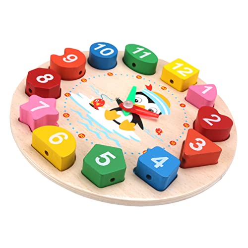 Amosfun Holz Lernuhr für Kleinkinder Cartoon Pinguin Design Pädagogisches Zeitlernspielzeug Farbenfrohes Sortierspiel Langlebiges und Tragbares Vorschulspielzeug Amosfun Holz Lernuhr für Kleinkinder Cartoon Pinguin Design Pädagogisches Zeitlernspielzeug Farbenfrohes Sortierspiel Langlebiges und Tragbares Vorschulspielzeug von Amosfun