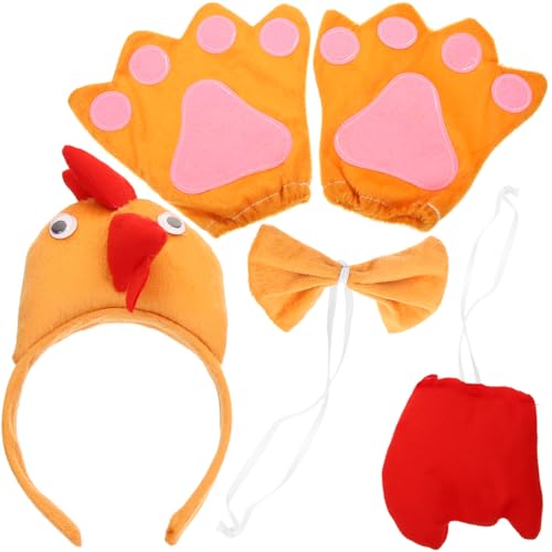 Amosfun Huhn Kostüm Set für Kinder - Haarreif, Schleife, Schwanz und Handschuhe für Party, Karneval, Ostern Amosfun Huhn Kostüm Set für Kinder - Haarreif, Schleife, Schwanz und Handschuhe für Party, Karneval, Ostern von Amosfun