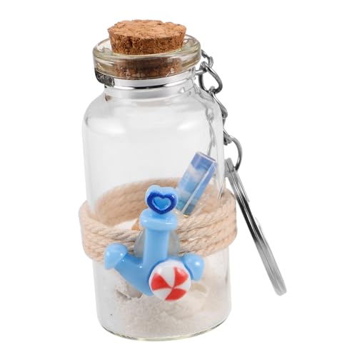 Amosfun Kreativer Schlüsselanhänger Mini Wunschflasche für Diy Handwerksprojekte Design für Strandliebhaber Schlüsselbundanhänger für Persönliche von Amosfun