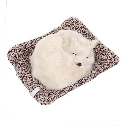 Amosfun Künstliche Weiße Fuchs Auto Dekoration Realistische Tierfigur Langlebiges Ornament für Auto Innenraum Niedliches Design von Amosfun