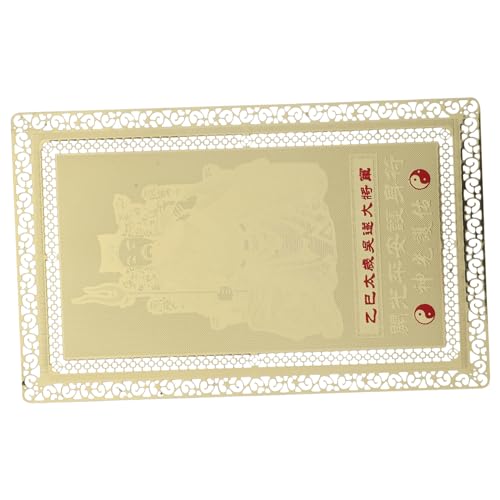 Amosfun Kupfer Amulettkarte Taisui Schutzamulett für Wohlstand und Tragbare Feng Shui Glücksbringer Karte Chinesisches Schutzsymbol für Gute Fortune und Schutz Unterwegs von Amosfun
